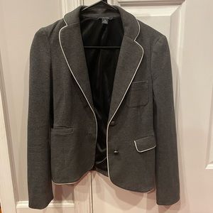 Gray Nautica blazer with white piping